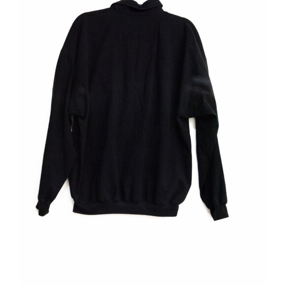Vintage Mens Resort Black Long-Sleeve Pullover Sweater With Pockets & Ribbed Col - Picture 5 of 8